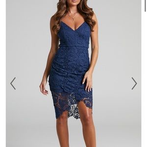 Blue lace showpo wedding guest dress never worn before